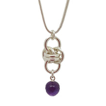 Load image into Gallery viewer, &quot;Single Orbit Amethyst&quot; sterling silver necklace
