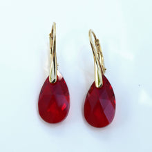 Load image into Gallery viewer, Small Pear shaped Drop earrings created with Swarovski® crystals
