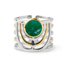 Load image into Gallery viewer, Solar Ring in Silver Gold &amp; Gemstone
